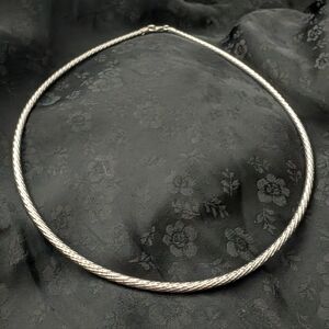 Sparkly Solid Sterling Silver Snake Chain Necklace Milor Italy 16 Inch